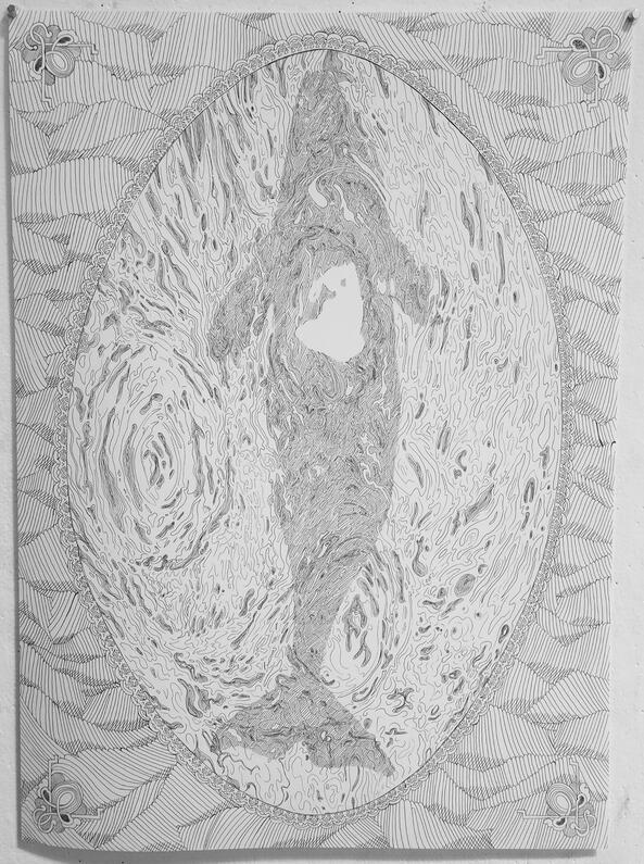 anima portage, 18"x24", Ink on paper